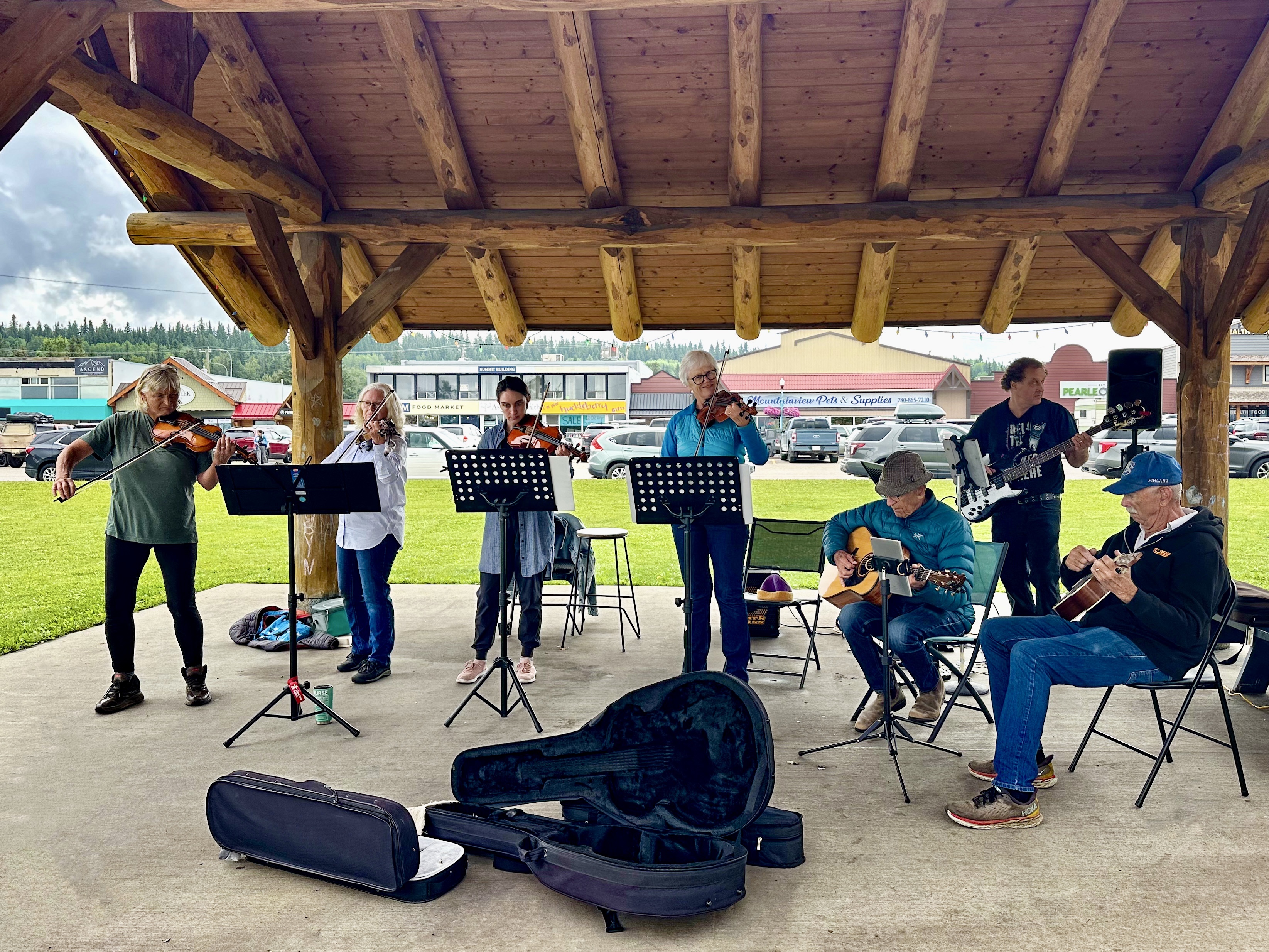 Community musicians performing outdoors